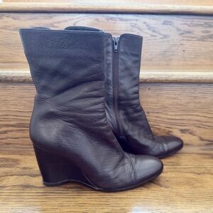 Hogan Brown Leather Bootie 39.5